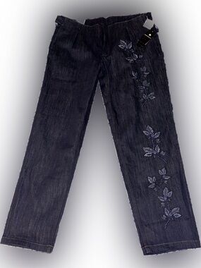 Emporio Armani Dark Blue Straight-Leg Trousers BNWT